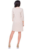Gently Flared Dress with Extended Back and Round Neckline