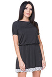 Elegant Knit Dress with Deep Back Neckline and Lace Trim