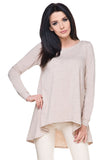 Shiny Gold Thread Knit Tunic with Extended Back and Welt Sleeves