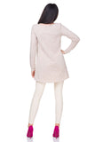Shiny Gold Thread Knit Tunic with Extended Back and Welt Sleeves