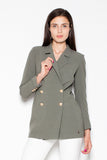 Elegant Long Sleeve Double-Breasted Jacket with Buttons