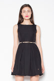 Sleeveless Pleated Dress with Belt for Any Occasion
