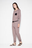 Chic Long-Sleeve Overalls with Pocket and Contrasting Belt