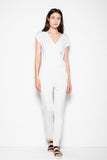 Sporty Short-Sleeved Tapered Overalls with Drawstring Waist
