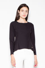 Asymmetrical Blouse with Elegant Cut and Stylish Design - black / S