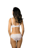 Elegant Glitter Lace Padded Bra with Satin Bow Detail
