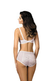 Elegant Glitter Lace Padded Bra with Satin Bow Detail