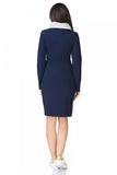 Sporty Dress with Side Pockets and Turtleneck Effect
