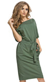 Elegant Knitwear Kimono Dress with Pockets and Cuffs