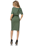 Elegant Knitwear Kimono Dress with Pockets and Cuffs