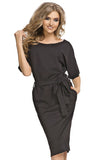 Elegant Knitwear Kimono Dress with Pockets and Cuffs