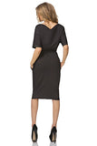 Elegant Knitwear Kimono Dress with Pockets and Cuffs