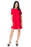 Elegant Trapeze Dress with Wide Cut and Rounded Hem