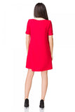 Elegant Trapeze Dress with Wide Cut and Rounded Hem
