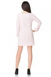 Elegant Mini Dress with Draped Neckline and Frill Sleeves