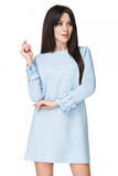 Elegant Trapeze Mini Dress with Drape and Frill Sleeves