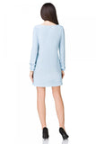 Elegant Trapeze Mini Dress with Drape and Frill Sleeves