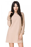 Elegant Trapeze Mini Dress with Frill Sleeves