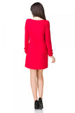 Elegant Trapeze Mini Dress with Long Sleeves and Frills