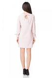 Elegant Trapeze Mini Dress with Eyelet Back and Ties