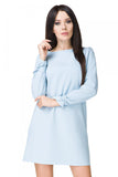 Elegant Mini Dress with Trapeze Cut and Decorative Details