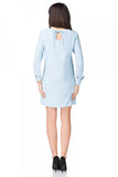 Elegant Mini Dress with Trapeze Cut and Decorative Details