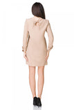 Elegant Trapeze Mini Dress with Eyelet Back and Tie Sleeves
