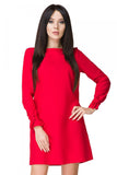 Elegant Trapeze Mini Dress with Decorative Tie Sleeves