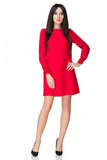 Elegant Trapeze Mini Dress with Decorative Tie Sleeves