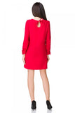 Elegant Trapeze Mini Dress with Decorative Tie Sleeves