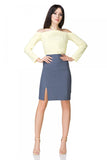Delicate Neck-Tied Blouse with 7/8 Sleeves