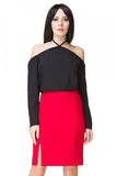 Elegant Tied Neck Blouse with Pleated Sleeves
