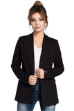 Elegant Unbuttoned Knit Jacket with Concealed Pockets