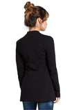 Elegant Unbuttoned Knit Jacket with Concealed Pockets