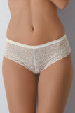 Lace & Knitted Fabric Panties with Satin Bow Detail