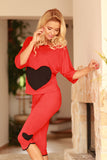Charming Heart Print Viscose Pyjamas for Cozy Nights