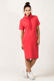Loose Knitted Sweatshirt Dress with Turtleneck and Pockets