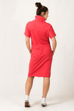Loose Knitted Sweatshirt Dress with Turtleneck and Pockets