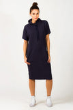 Loose Knitted Sweatshirt Dress with Turtleneck and Pockets