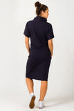 Loose Knitted Sweatshirt Dress with Turtleneck and Pockets