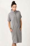 Loose Fit Knitted Sweatshirt Dress with Pockets