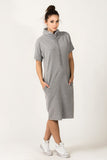Loose Fit Knitted Sweatshirt Dress with Pockets