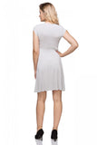 Flared Knit Dress with Deep V Neckline and Raw Sleeves