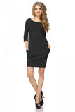Sporty Boat Neck Dress with Seam Pockets and Raw Edges