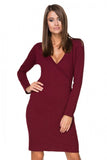 Elegant Envelope Front Sweatshirt Knit Dress