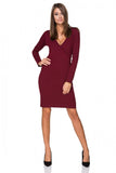 Elegant Envelope Front Sweatshirt Knit Dress