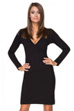 Elegant Envelope Front Sweatshirt Knit Dress