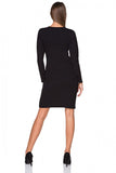 Elegant Envelope Front Sweatshirt Knit Dress