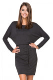 Flowy Tiered Viscose Knit Dress with Kimono Top
