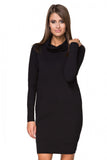 Knitted Sweatshirt Dress with Double Turtleneck Design